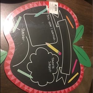 Apple chalkboard for first/last day of school